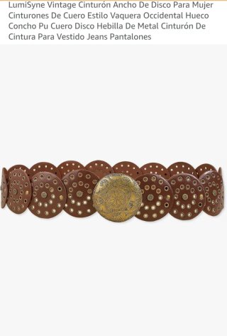 Cinturón Cuero Boho Vintage mujer 135cm. NUEVO