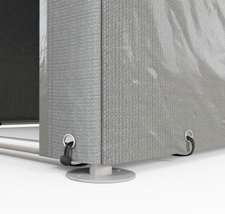 Cobertizo Porta Herramientas 1.6X2M Plegable, Carpa Garaje para Bicicletas y Motos con Cubierta Anti-Uv y Puerta Ancha, Gris Claro