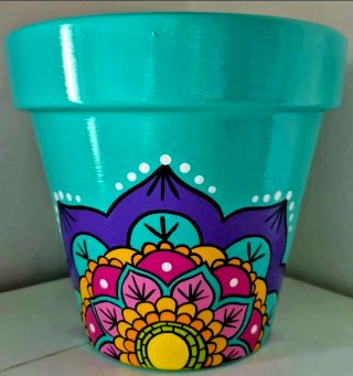 Macetas pintadas a mano 19x18x11cm