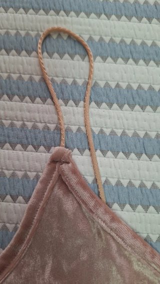 Top Corto Rosa Terciopelo