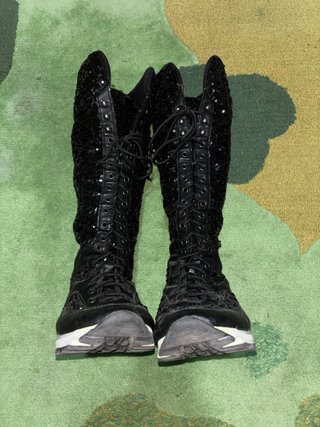 Stivali alti Converse vintage con paillettes