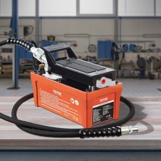 Bomba Hidráulica de Aire, 6895 bar 1.9L de Capacidad, Salida de Aceite NPT 10mm, Entrada NPT 6.4mm, Tubería de 2m, Bomba Hidráulica Actuada por Pie Treadle para Máquinas de Marco de Coche y Poste ...