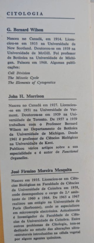 Livro "Citologia"Fundação Calouste Gulbenkian