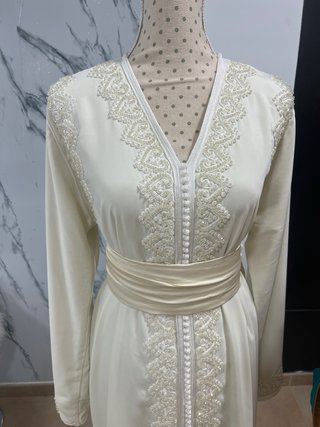 Caftán de Novia Blanco y Dorado