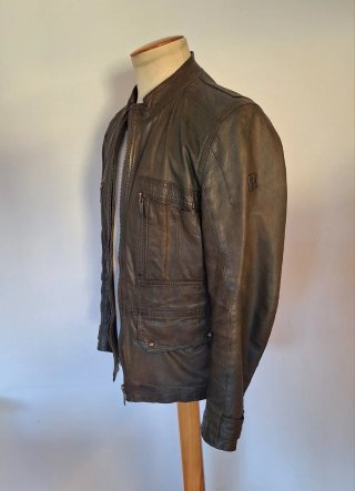 Chaqueta Piel Hugo Boss Marrón