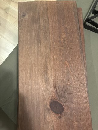 Baldas madera oscura con soportes hierro