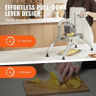 Cortadora de Verduras Comercial, Cortadora de Tomates de 1/4 y 1/2 pulgada, Cortadora de Verduras de Acero Inoxidable y Aleación de Aluminio, Cortadora de Tomates Manual con Pies Antideslizantes, ...