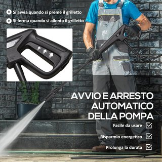 Hidrolavadora de Alta Presión 1600W con Kit de Limpieza y Boquilla Regulable, Hidrolavadora Profesional, Cobre y Aluminio, Caudal Máx 390 L/H, 130 Bar, para Auto Jardín Casa, Azul y Negro