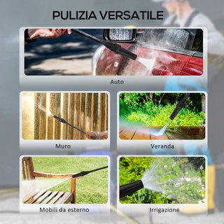 Hidrolavadora de Alta Presión 1600W con Kit de Limpieza y Boquilla Regulable, Hidrolavadora Profesional, Cobre y Aluminio, Caudal Máx 390 L/H, 130 Bar, para Auto Jardín Casa, Azul y Negro