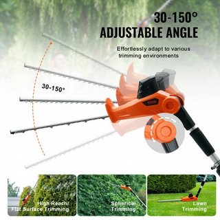 Tagliasiepi Senza Fili 20V con Palo Telescopico e Lama da 18 Pollici