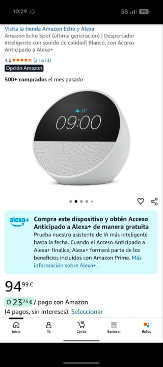 Amazon Echo Spot Bianco SIGILLATO