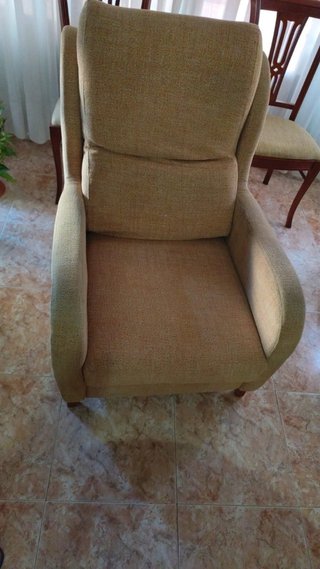 Sofá y sillón tela beige