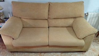 Sofá y sillón tela beige