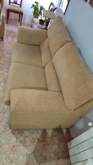Sofá y sillón tela beige