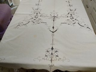 Tovaglia cotone ricamata 246x160
