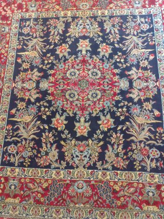 Tappeto Persiano Qum Kork Blu/Rosso , multicolore