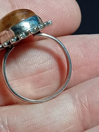 Anillo Plata Ley cuarzo rutilado
