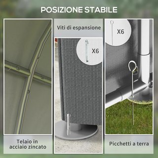 Garaje Moto para Exterior Almacenamiento anti UV con Entrada de Cremallera, Tenda Garaje para Bicicletas y Herramientas en Metal Galvanizado y Tejido PE, 120X179X165 Cm, Gris Oscuro