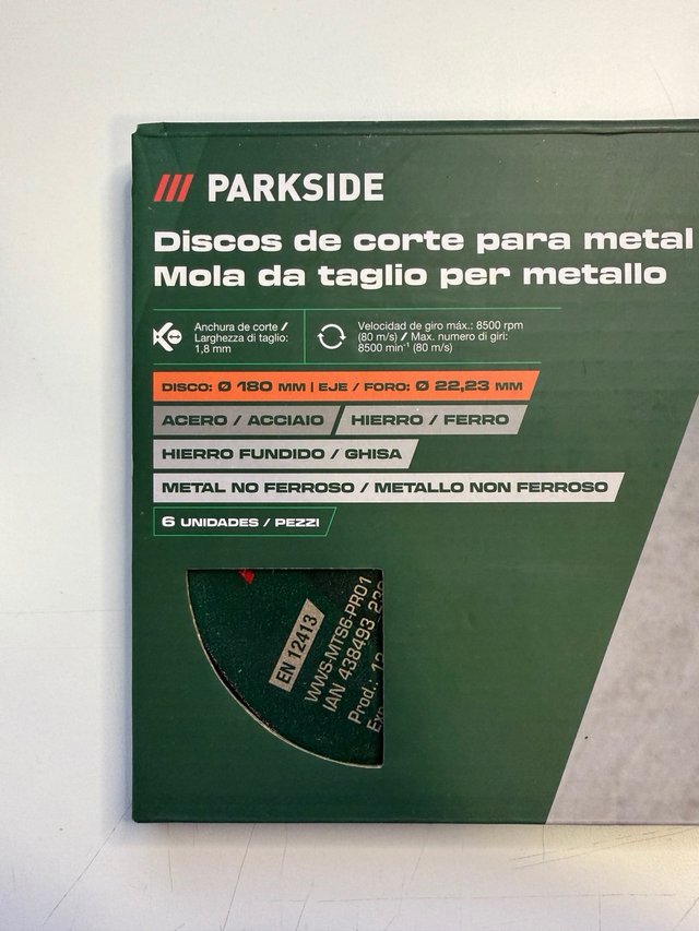 Parkside Discos Corte Metal 180mm (6 uds)