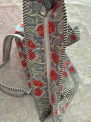 Bolsa shopper acolchada flores