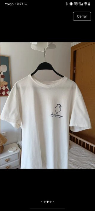 Camiseta de algodón blanca con estampado