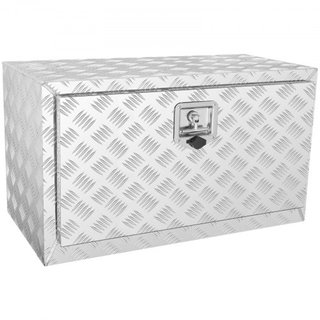 Caja de Camión Inferior, 760×355×405 mm Caja de Almacenamiento para Pickup, Caja de Herramientas de Aluminio de Placa de Diamante de Alta Resistencia con Cerradura y Llaves, Caja de Almacenamiento...