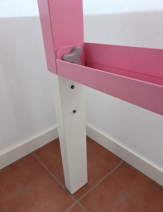 Mesa infantil escritorio blanco y rosa