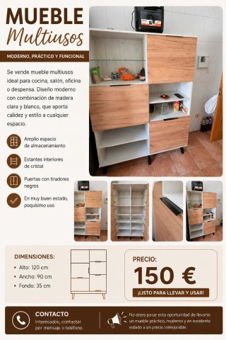 Mueble Multiusos Cocina/Salón/Oficina