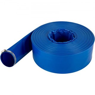 Manguera de Descarga, 101.6 mm x 32 m, Manguera de PVC Planas, Manguera de Drenaje de Respaldo de Alta Resistencia con Abrazaderas, a Prueba de Climas y de Explosiones, Ideal para Piscinas y Trans...