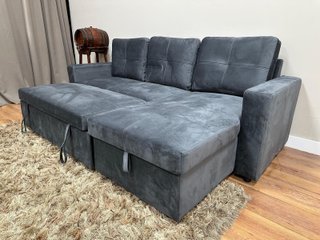 SOFA CAMA NUEVO EN GRIS,INCLUYE BAUL PARA GUARDAR