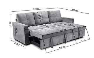SOFA CAMA NUEVO EN GRIS,INCLUYE BAUL PARA GUARDAR