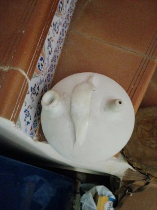 Botijo de cerámica blanco