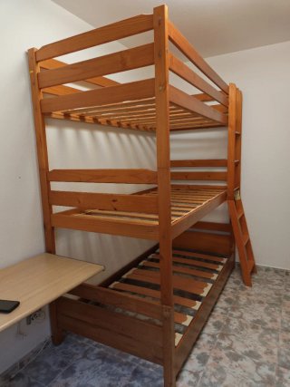 Litera de madera 3 camas