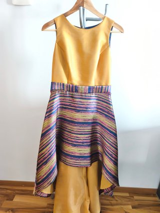 Vestido fiesta asimétrico mullet multicolor
