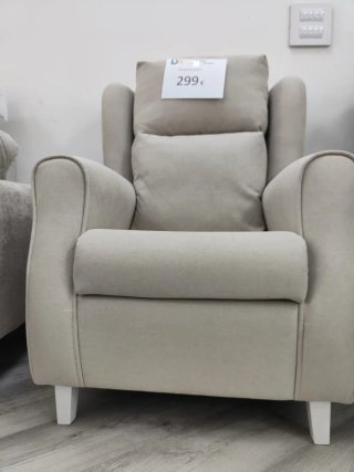 Butaca beige tela