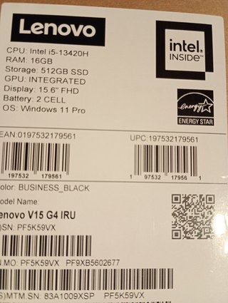 Portátil Lenovo V15 G4 IRU con garantía
