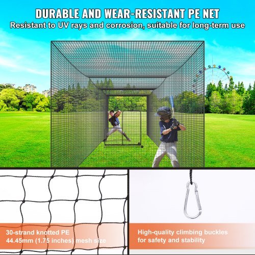 Red de Bateo de Béisbol, Red de Entrenamiento Profesional de Béisbol y Softbol, Red de Jaula de Lanzamiento Portátil para Práctica con Puerta y Bolsa de Transporte, Red de PE Enclosed de Alta Resi...