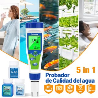 Medidor pH y Sal UZMAR + Soluciones Calibración