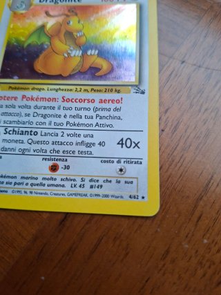 Dragonite 4/62 Carta Pokemon Fossil 2000
