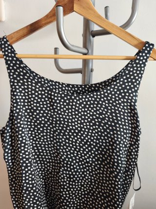 Vestido Negro Lunares Talla M Nuevo