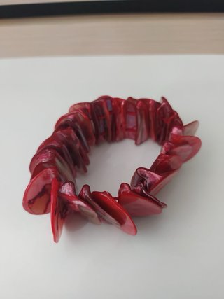 Pulsera de nacar rosa y roja