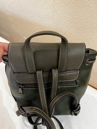Mochila verde ante y piel