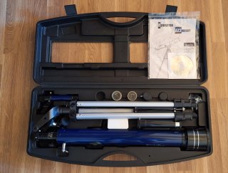 Telescopio Pentaflex con trípode y maletín
