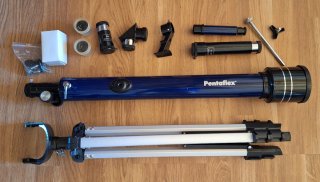 Telescopio Pentaflex con trípode y maletín