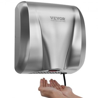 Secador de Manos Comercial de Alta Resistencia, Secador Automático de Alta Velocidad de 1800W en Acero Inoxidable con Aire Caliente, Opciones de Conexión Plug In/Duradera de 220V-240V, Cumple con ...
