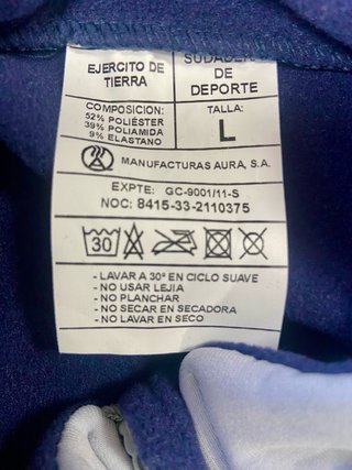 Sudadera Técnica Ejercito Español Azul/Gris