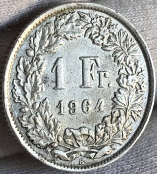 1 Franco Suizo Plata 1964 + Regalo