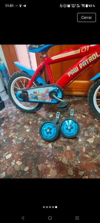 Bicicleta Paw Patrol 14 con ruedines