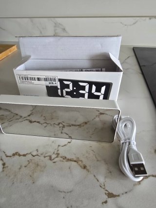 Reloj Despertador Digital LED Blanco