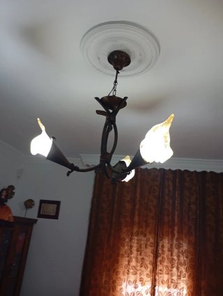 Lámpara de salón metal y cristal son 2 lamparas